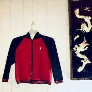 Black & Red frunt zip up polo lightweight coat windbreakers hoodie